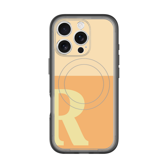 スリムプロテクションプレミアムケース with MagSafe［ オリジナル - initial two tone - R orange ］