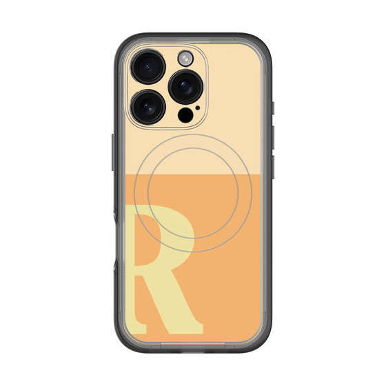 スリムプロテクションプレミアムケース with MagSafe［ オリジナル - initial two tone - R orange ］