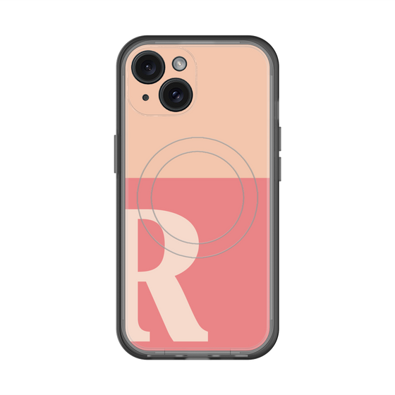 スリムプロテクションプレミアムケース with MagSafe［ オリジナル - initial two tone - R pink ］