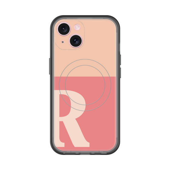 スリムプロテクションプレミアムケース with MagSafe［ オリジナル - initial two tone - R pink ］