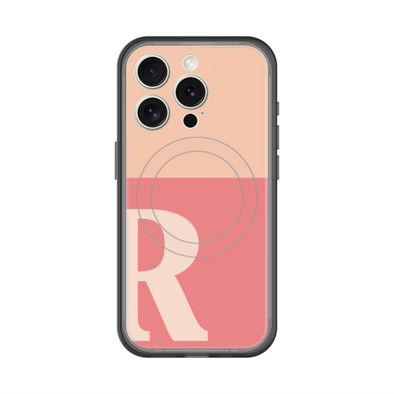 スリムプロテクションプレミアムケース with MagSafe［ オリジナル - initial two tone - R pink ］