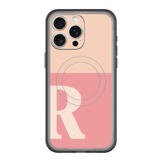 スリムプロテクションプレミアムケース with MagSafe［ オリジナル - initial two tone - R pink ］
