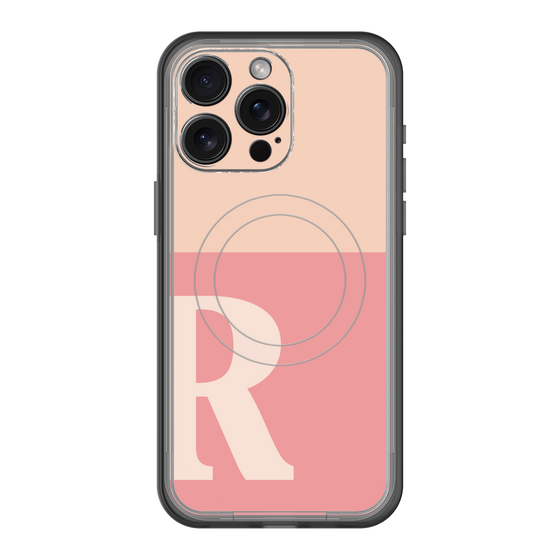 スリムプロテクションプレミアムケース with MagSafe［ オリジナル - initial two tone - R pink ］