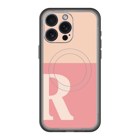 スリムプロテクションプレミアムケース with MagSafe［ オリジナル - initial two tone - R pink ］
