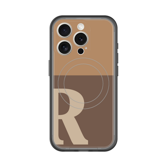 スリムプロテクションプレミアムケース with MagSafe［ オリジナル - initial two tone - R brown ］