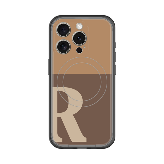 スリムプロテクションプレミアムケース with MagSafe［ オリジナル - initial two tone - R brown ］