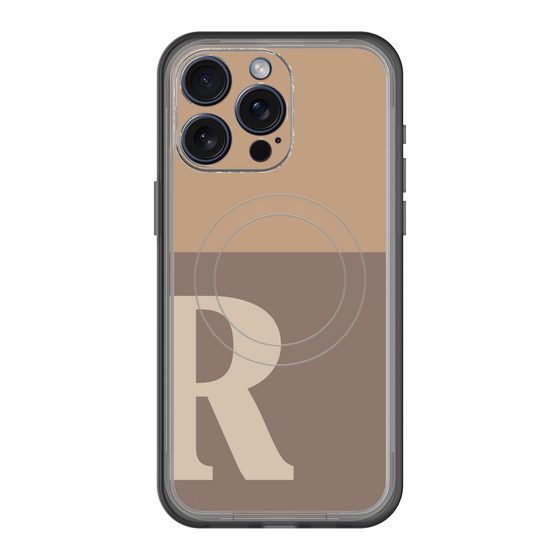 スリムプロテクションプレミアムケース with MagSafe［ オリジナル - initial two tone - R brown ］