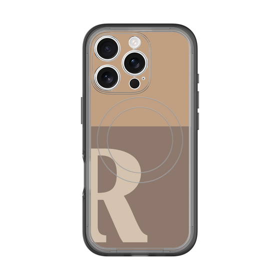 スリムプロテクションプレミアムケース with MagSafe［ オリジナル - initial two tone - R brown ］