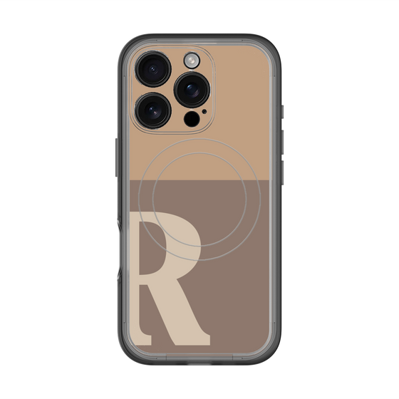 スリムプロテクションプレミアムケース with MagSafe［ オリジナル - initial two tone - R brown ］