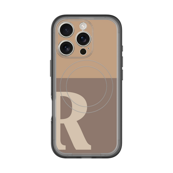 スリムプロテクションプレミアムケース with MagSafe［ オリジナル - initial two tone - R brown ］