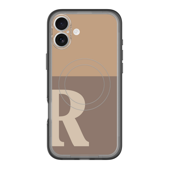 スリムプロテクションプレミアムケース with MagSafe［ オリジナル - initial two tone - R brown ］