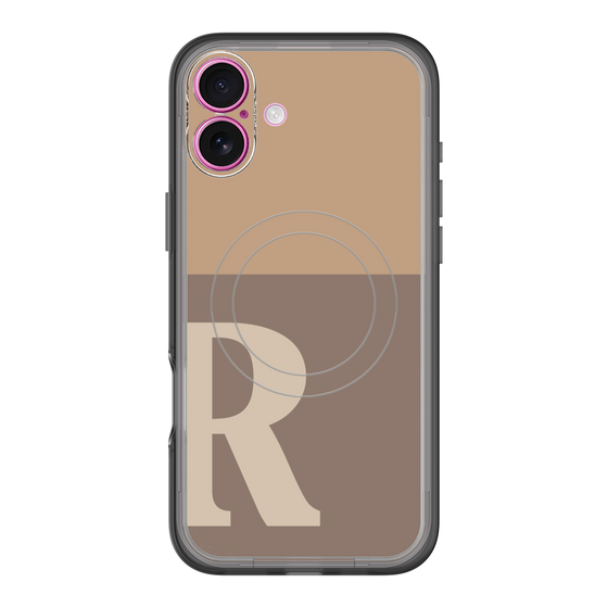 スリムプロテクションプレミアムケース with MagSafe［ オリジナル - initial two tone - R brown ］