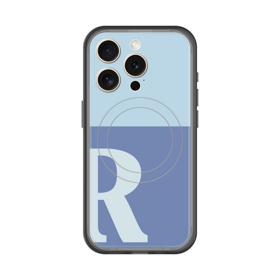 スリムプロテクションプレミアムケース with MagSafe［ オリジナル - initial two tone - R blue ］