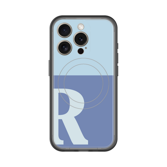 スリムプロテクションプレミアムケース with MagSafe［ オリジナル - initial two tone - R blue ］
