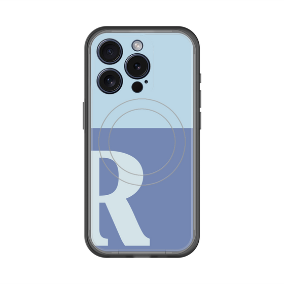 スリムプロテクションプレミアムケース with MagSafe［ オリジナル - initial two tone - R blue ］