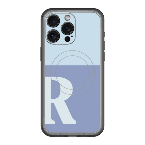 スリムプロテクションプレミアムケース with MagSafe［ オリジナル - initial two tone - R blue ］