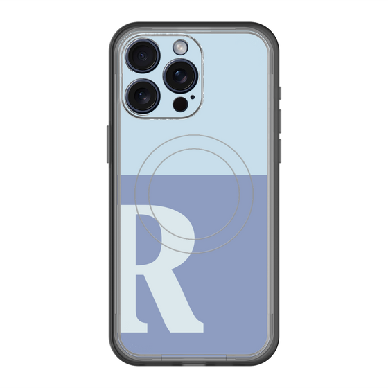 スリムプロテクションプレミアムケース with MagSafe［ オリジナル - initial two tone - R blue ］
