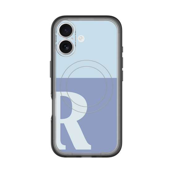 スリムプロテクションプレミアムケース with MagSafe［ オリジナル - initial two tone - R blue ］