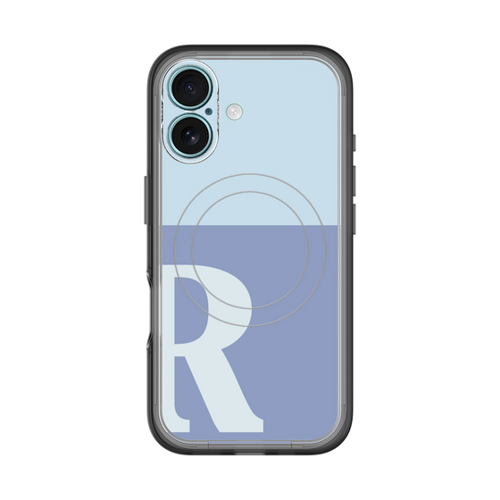 スリムプロテクションプレミアムケース with MagSafe［ オリジナル - initial two tone - R blue ］