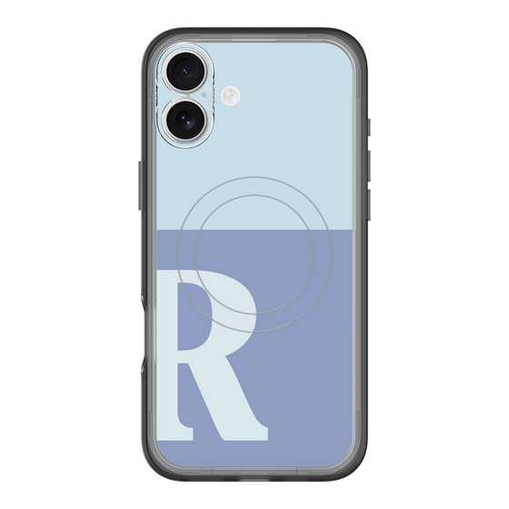 スリムプロテクションプレミアムケース with MagSafe［ オリジナル - initial two tone - R blue ］