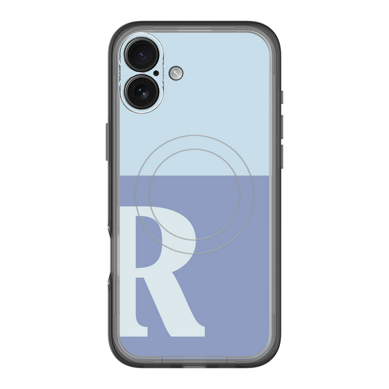 スリムプロテクションプレミアムケース with MagSafe［ オリジナル - initial two tone - R blue ］