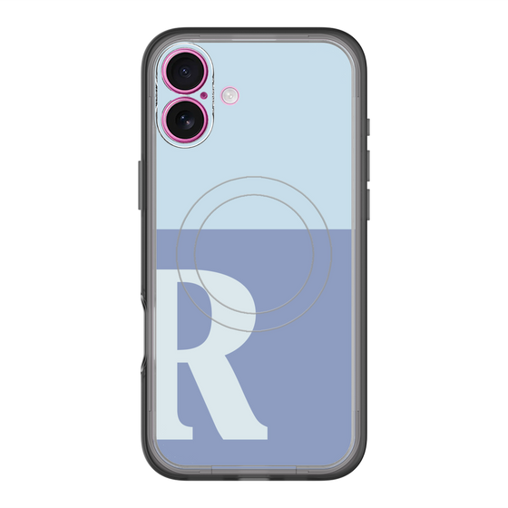 スリムプロテクションプレミアムケース with MagSafe［ オリジナル - initial two tone - R blue ］
