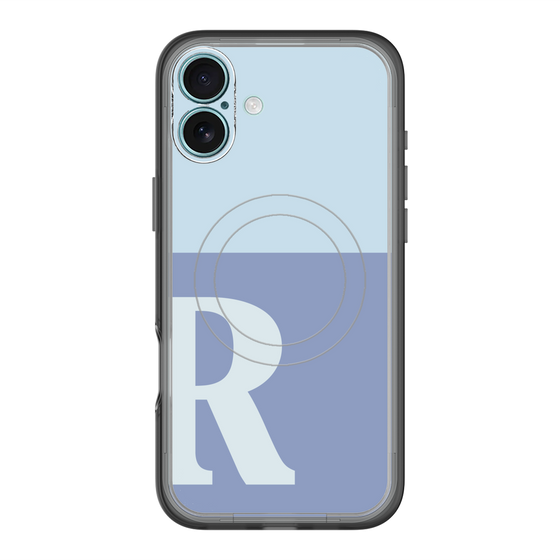 スリムプロテクションプレミアムケース with MagSafe［ オリジナル - initial two tone - R blue ］