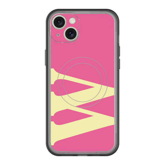 スリムプロテクションプレミアムケース with MagSafe［ オリジナル - initial color - W pink ］