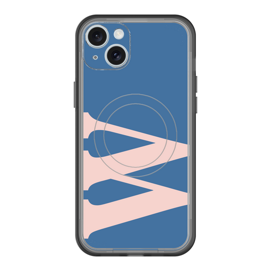 スリムプロテクションプレミアムケース with MagSafe［ オリジナル - initial color - W navy ］