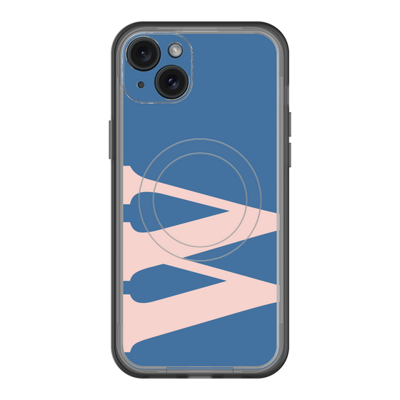 スリムプロテクションプレミアムケース with MagSafe［ オリジナル - initial color - W navy ］