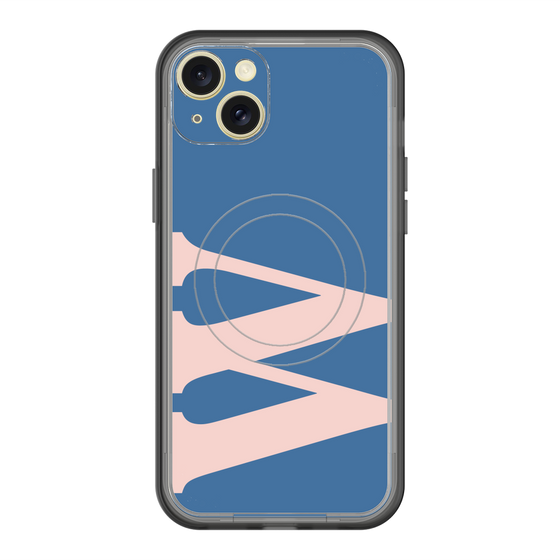 スリムプロテクションプレミアムケース with MagSafe［ オリジナル - initial color - W navy ］