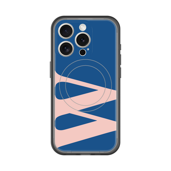 スリムプロテクションプレミアムケース with MagSafe［ オリジナル - initial color - W navy ］