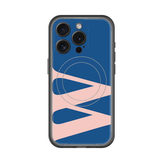 スリムプロテクションプレミアムケース with MagSafe［ オリジナル - initial color - W navy ］