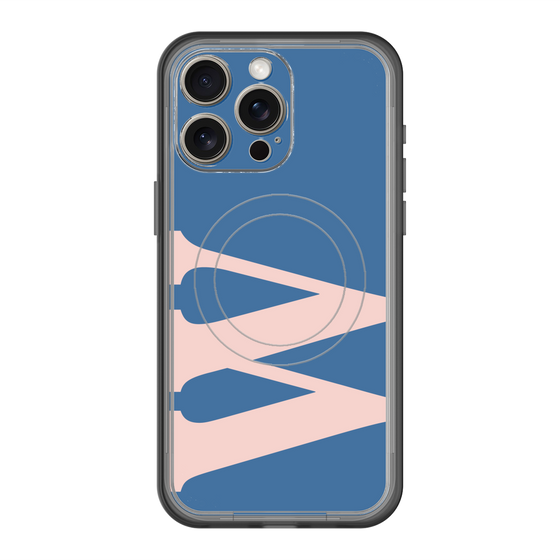 スリムプロテクションプレミアムケース with MagSafe［ オリジナル - initial color - W navy ］