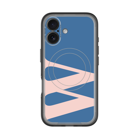 スリムプロテクションプレミアムケース with MagSafe［ オリジナル - initial color - W navy ］