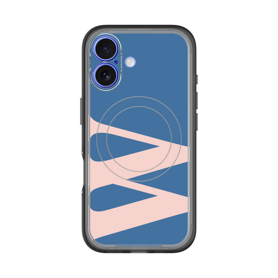 スリムプロテクションプレミアムケース with MagSafe［ オリジナル - initial color - W navy ］