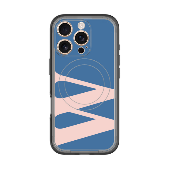 スリムプロテクションプレミアムケース with MagSafe［ オリジナル - initial color - W navy ］