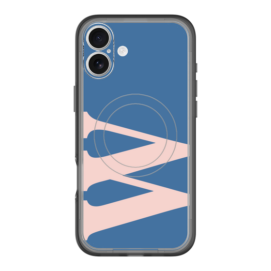 スリムプロテクションプレミアムケース with MagSafe［ オリジナル - initial color - W navy ］