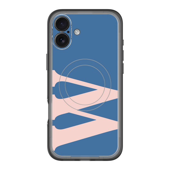 スリムプロテクションプレミアムケース with MagSafe［ オリジナル - initial color - W navy ］