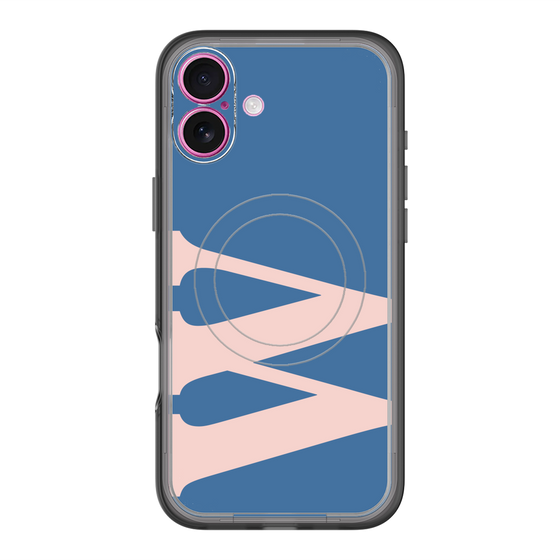 スリムプロテクションプレミアムケース with MagSafe［ オリジナル - initial color - W navy ］