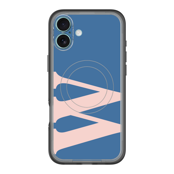 スリムプロテクションプレミアムケース with MagSafe［ オリジナル - initial color - W navy ］