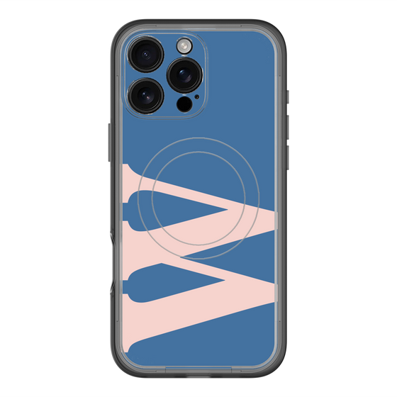 スリムプロテクションプレミアムケース with MagSafe［ オリジナル - initial color - W navy ］