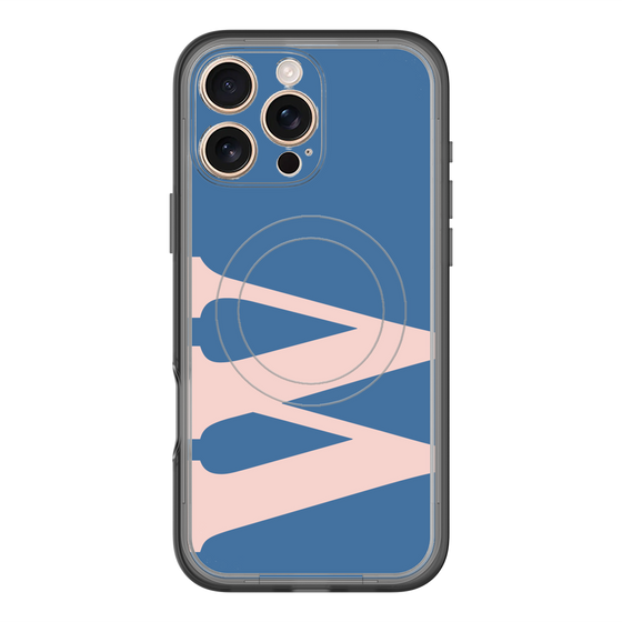 スリムプロテクションプレミアムケース with MagSafe［ オリジナル - initial color - W navy ］