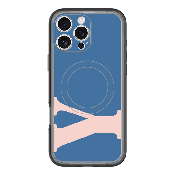 スリムプロテクションプレミアムケース with MagSafe［ オリジナル - initial color - Y navy ］