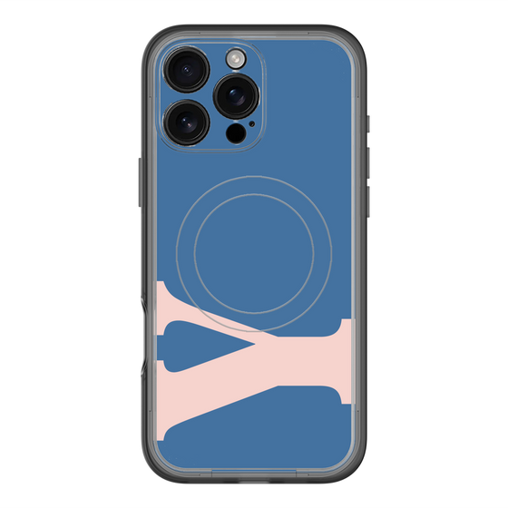 スリムプロテクションプレミアムケース with MagSafe［ オリジナル - initial color - Y navy ］