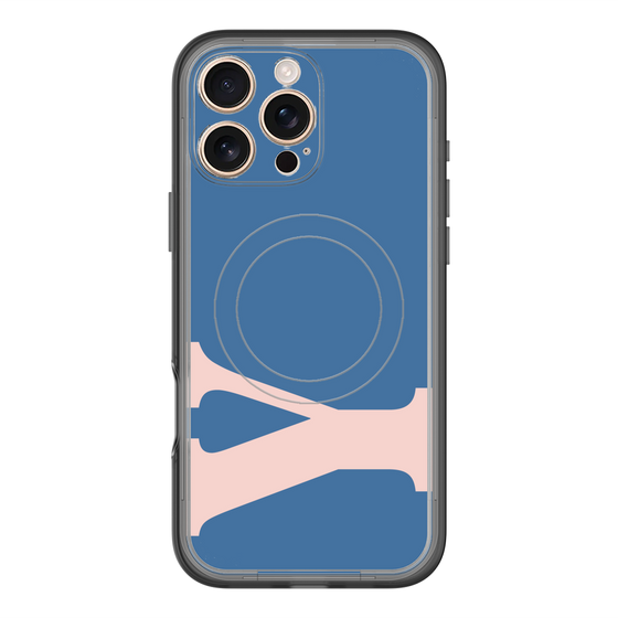 スリムプロテクションプレミアムケース with MagSafe［ オリジナル - initial color - Y navy ］