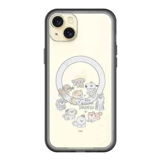 スリムプロテクションプレミアムケース with MagSafe［ こんにちは、いぬです - みんなそろって - クリア ］