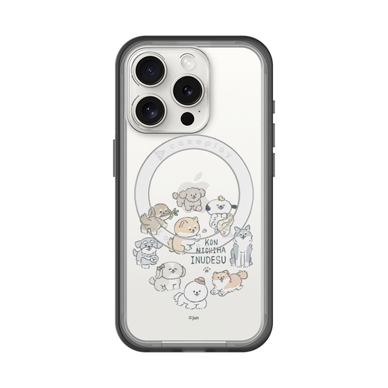 スリムプロテクションプレミアムケース with MagSafe［ こんにちは、いぬです - みんなそろって - クリア ］