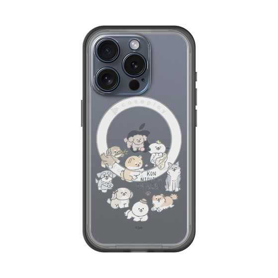 スリムプロテクションプレミアムケース with MagSafe［ こんにちは、いぬです - みんなそろって - クリア ］