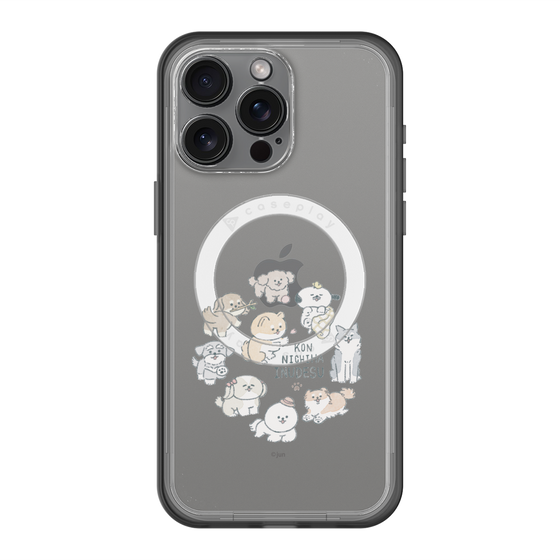 スリムプロテクションプレミアムケース with MagSafe［ こんにちは、いぬです - みんなそろって - クリア ］